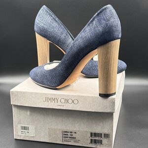 Jimmy Choo Laria 100 Denim Leather Pumps - AUTHENTICATED